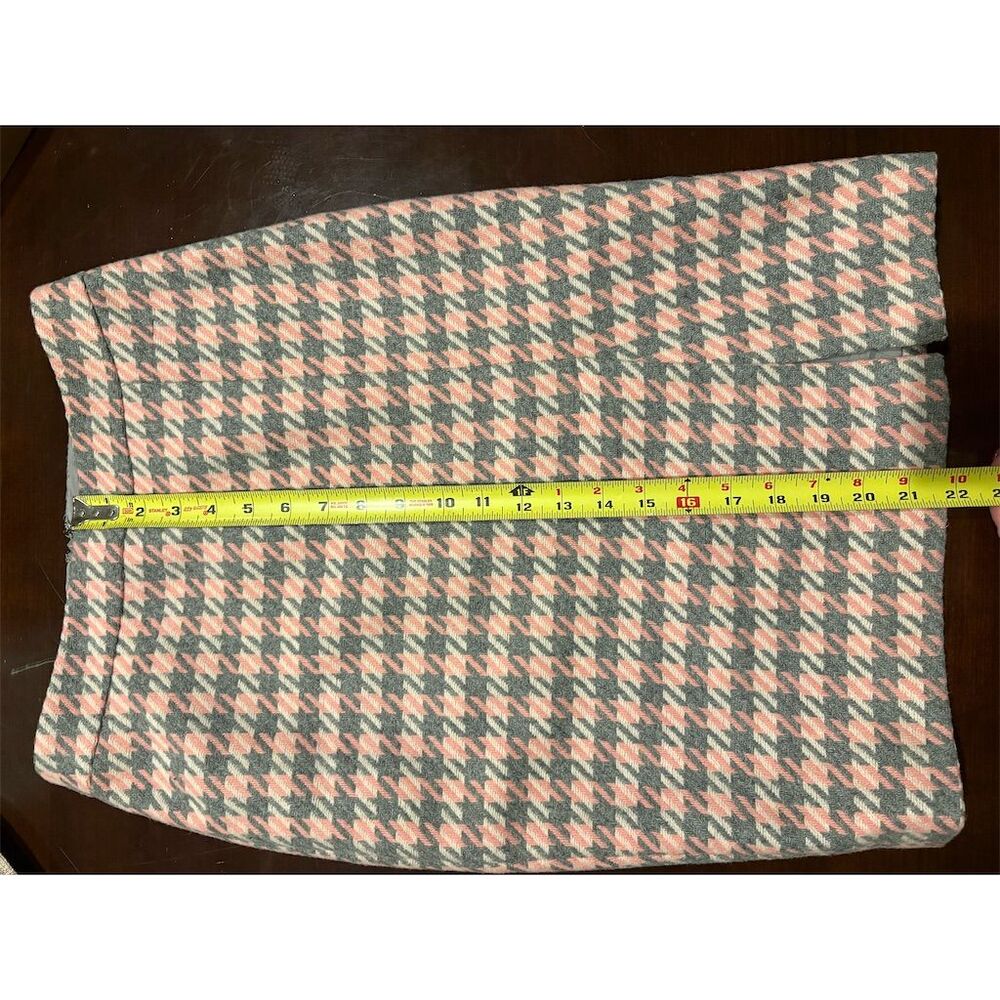 Talbots Women's 0P Pink‎ & Gray Houndstooth Pencil Skirt Knee Length - Picture 3 of 8